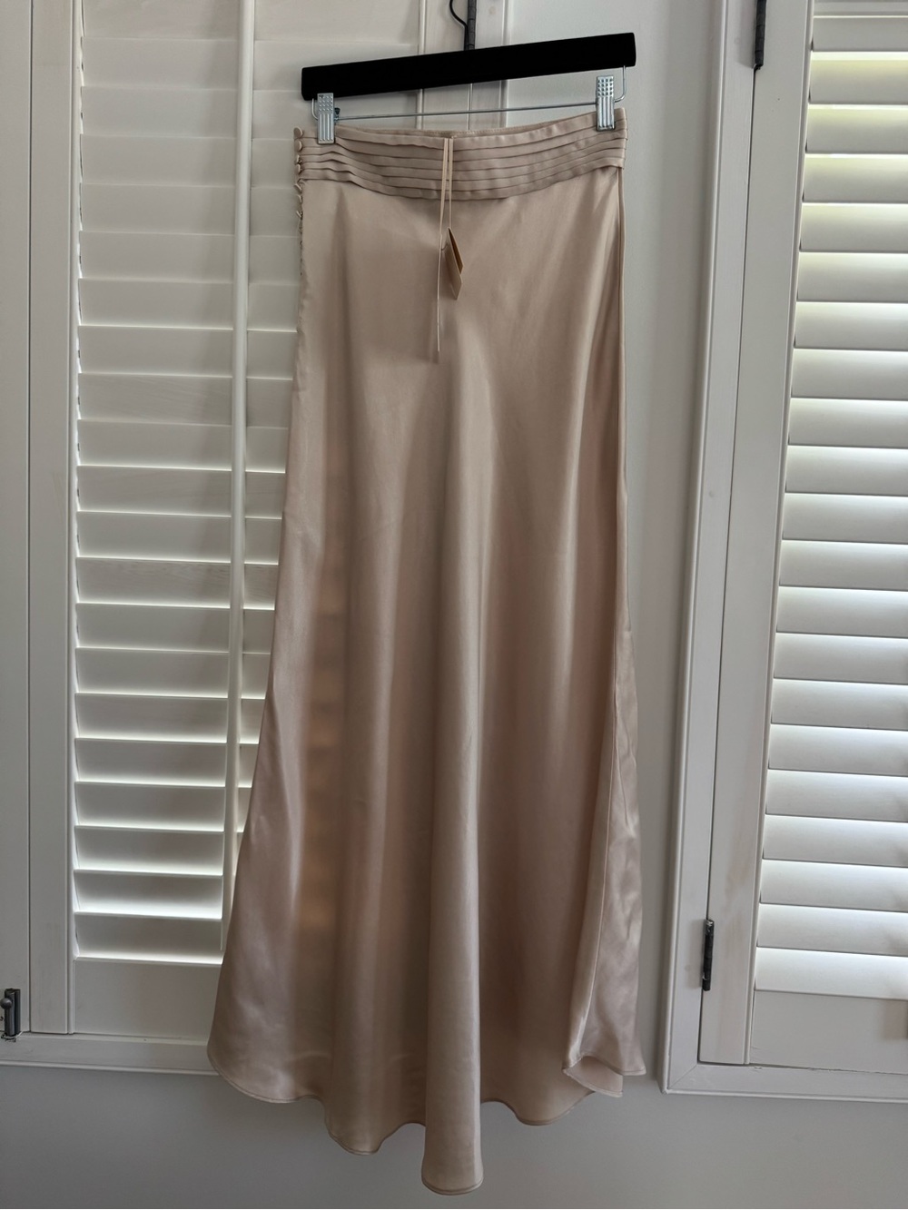 Zara Champagne Satin Maxi Skirt